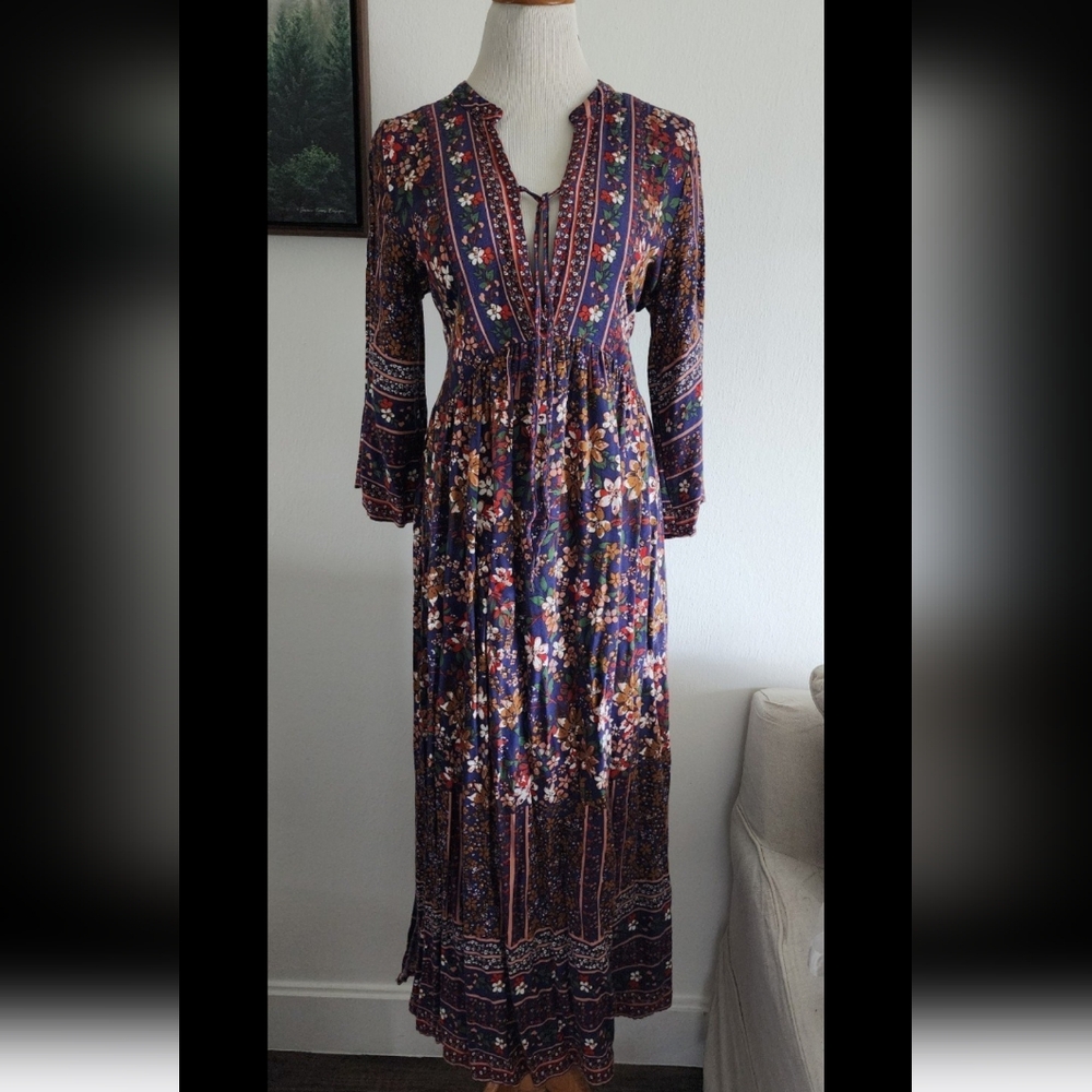#58 Women's Jodifl Boho Floral Maxi Dress Size L